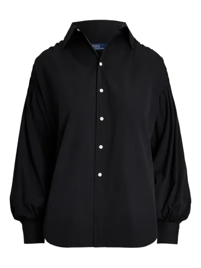 Polo Ralph Lauren Balloon-sleeve Shirt In Black