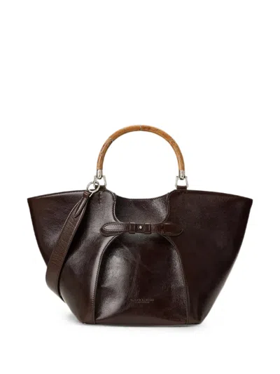 Polo Ralph Lauren Bamboo-handle Buckled Tote Bag In Purple