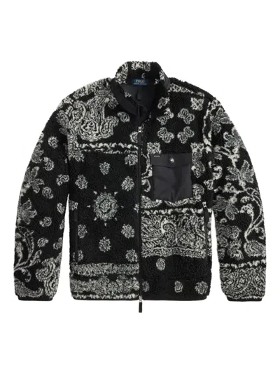 Polo Ralph Lauren Bandana Fleece Jacket In Black