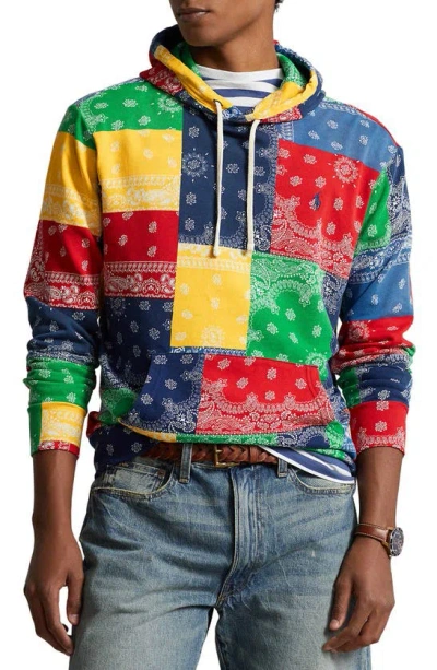 Polo Ralph Lauren Patchwork Hoodie In Archival Bandana