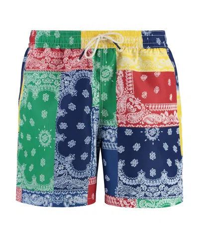 Polo Ralph Lauren Bandana-print Drawstring Swim Shorts In Multicolor