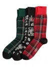 Polo Ralph Lauren Bandanna & Plaid Socks (pack Of Three) In Black
