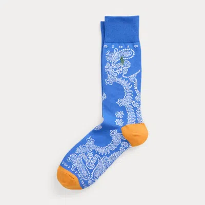 Polo Ralph Lauren Bandanna-motif Trouser Socks In Blue