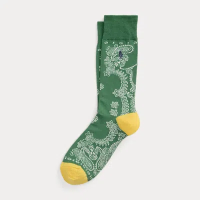 Polo Ralph Lauren Bandanna-motif Trouser Socks In Green