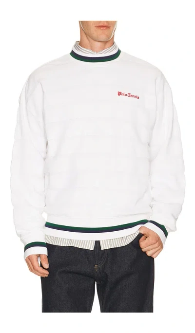 Polo Ralph Lauren Bar Stripe Polo Tennis Pullover In White