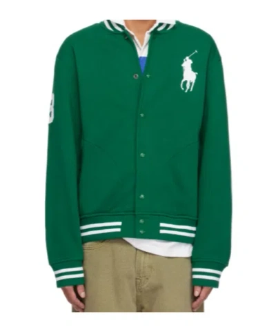 Polo Ralph Lauren Baseball Bomber Jacket In Green