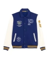Polo Ralph Lauren Blue Fleece Varsity Jacket In Blue