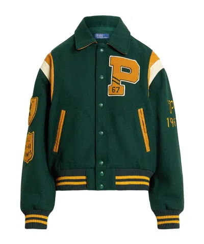 Polo Ralph Lauren Baseball Jacket In Yellow