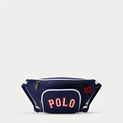 Polo Ralph Lauren Kids' Baseball-logo Canvas Crossbody Bag In Blue