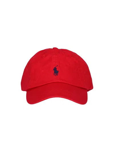 Polo Ralph Lauren Baseball Logo Cap In Red