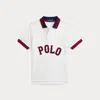 Polo Ralph Lauren Kids' Baseball-logo Cotton Mesh Polo Shirt In Paper White