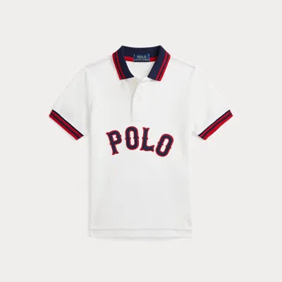 POLO RALPH LAUREN BASEBALL-LOGO COTTON MESH POLO SHIRT