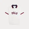 Polo Ralph Lauren Baseball-logo Cotton Mesh Polo Shirt In Paper White