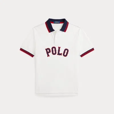 POLO RALPH LAUREN BASEBALL-LOGO COTTON MESH POLO SHIRT