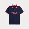 Polo Ralph Lauren Baseball-logo Cotton Mesh Polo Shirt In Refined Navy