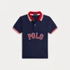 Polo Ralph Lauren Baseball-logo Cotton Mesh Polo Shirt In Refined Navy