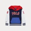 Polo Ralph Lauren Baseball-logo Double-knit Hoodie In Refined Navy Multi