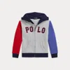 Polo Ralph Lauren Baseball-logo Fleece Full-zip Hoodie In Andover Heather