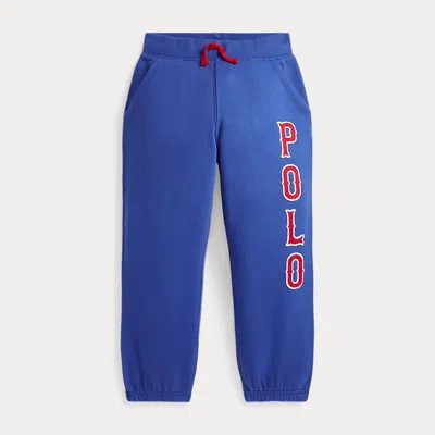 Polo Ralph Lauren Kids' Baseball-logo Fleece Sweatpant In Collegiate Blue