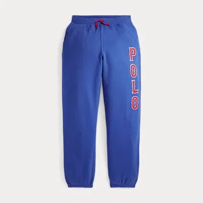 Polo Ralph Lauren Kids' Baseball-logo Fleece Sweatpant In Collegiate Blue