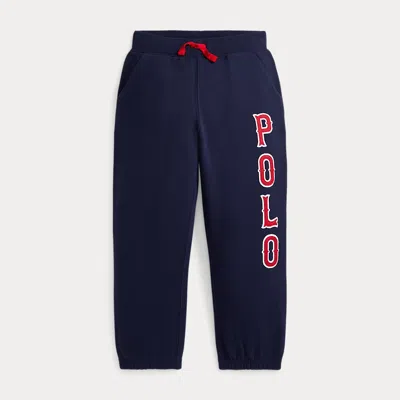 Polo Ralph Lauren Kids' Baseball-logo Fleece Sweatpant In Refined Navy