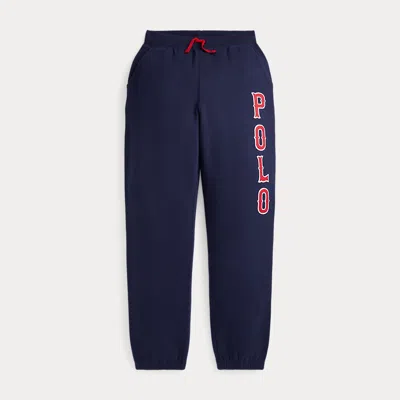 Polo Ralph Lauren Kids' Baseball-logo Fleece Sweatpant In Refined Navy