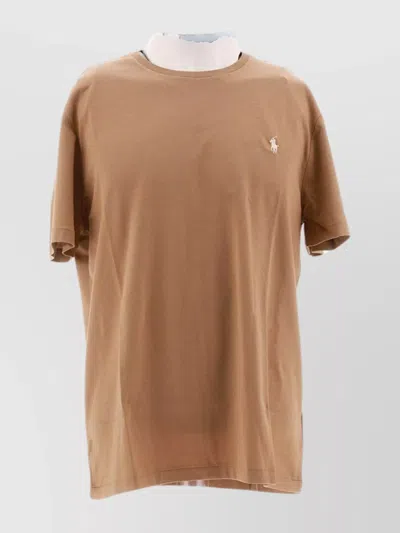 Polo Ralph Lauren Basic Crew Neck Short Sleeve T-shirt In Brown