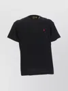 Polo Ralph Lauren Black Crewneck T-shirt With Pony Embroidery On The Front