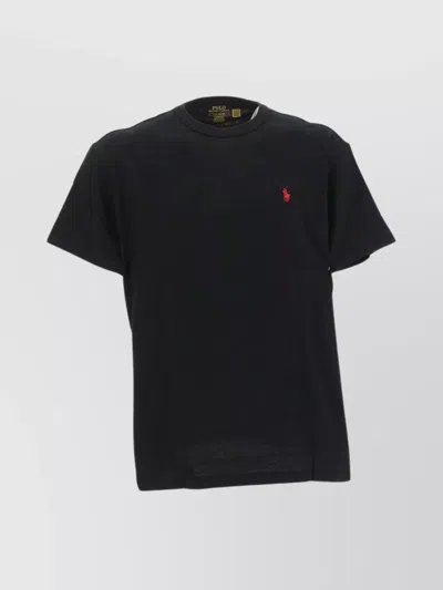 Polo Ralph Lauren Logo-embroidered Crewneck T-shirt In Black