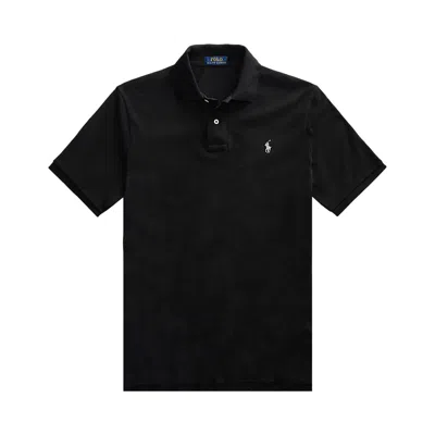 Pre-owned Polo Ralph Lauren Basic Mesh Fit Classic Short-sleeve Knit Polo 'polo Black' | Women's Size L