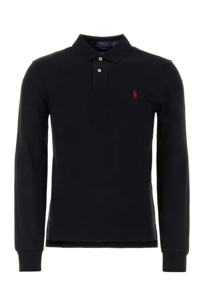 Polo Ralph Lauren Basic Mesh-lsl-knt In Black