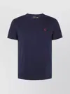 Polo Ralph Lauren Blue Crewneck T-shirt With Pony Embroidery On The Front