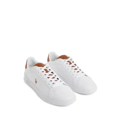 Polo Ralph Lauren Baskets En Cuir In Blanc