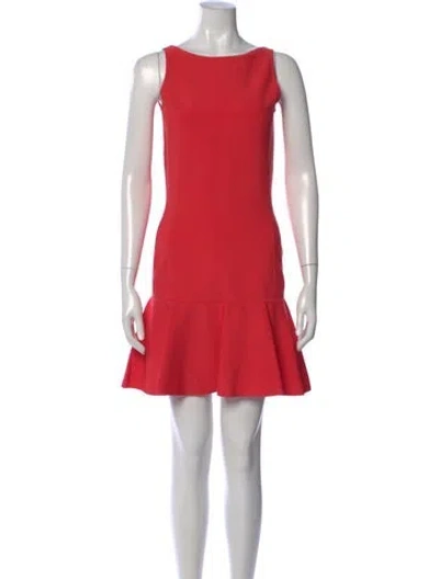 Pre-owned Polo Ralph Lauren Bateau Neckline Mini Dress In Red