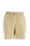 Polo Ralph Lauren Beige Solid Color Mid-trunk Swim Trunks In Beige