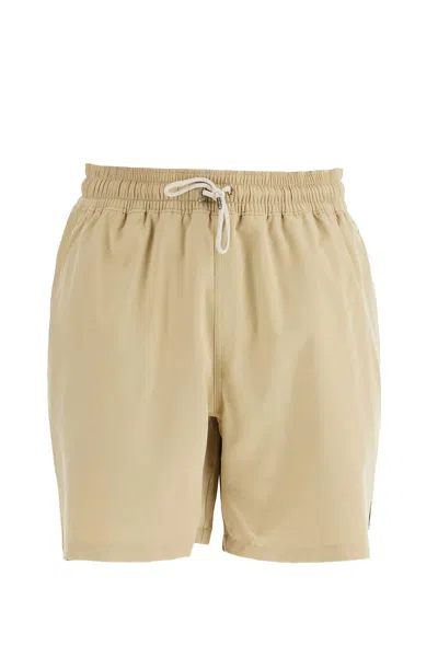 Polo Ralph Lauren Beige Solid Color Mid-trunk Swim Trunks