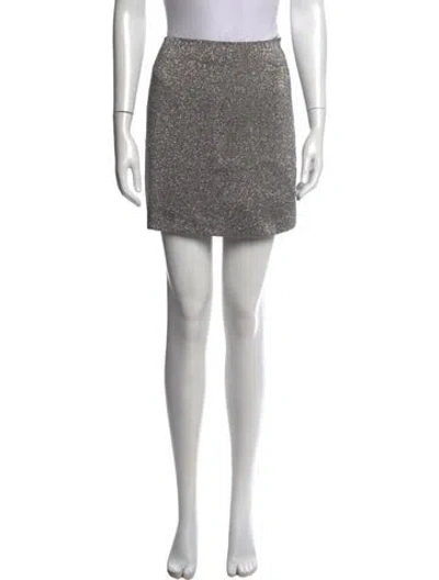 Pre-owned Polo Ralph Lauren Beaded Accents Mini Skirt In Grey