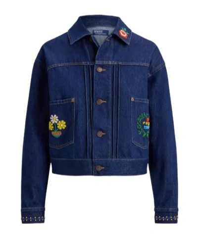 Polo Ralph Lauren Bead-embellished Denim Jacket In Blue