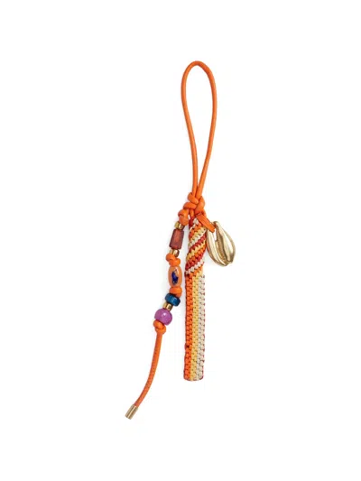 Polo Ralph Lauren Bead-embellishment Keyring In Orange