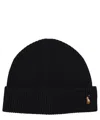 Polo Ralph Lauren Signature Logo Beanie In Black