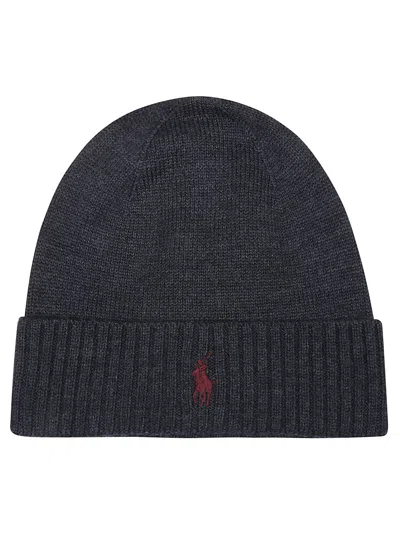 POLO RALPH LAUREN BEANIE WITH RED PONY EMBROIDERY