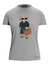 Polo Ralph Lauren Bear-appliqué Cotton T-shirt In Animal Print