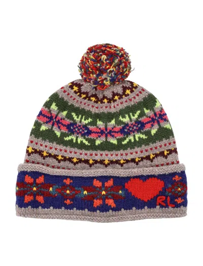 Polo Ralph Lauren Bear Beanie Intarsia In Multi