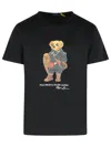 Polo Ralph Lauren Mens Fa25 Black Holiday Bear Bear-print Short-sleeve Cotton T-shirt In Black