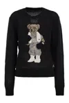 Polo Ralph Lauren 'polo Bear' Openwork Sweater In Black