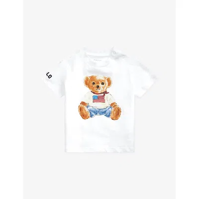 Polo Ralph Lauren Kids' White Polo Bear Cotton-jersey T-shirt 3-