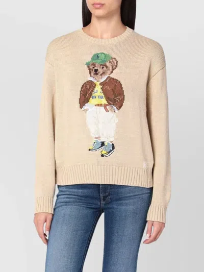 POLO RALPH LAUREN BEAR CREW NECK GRAPHIC PRINT JUMPER