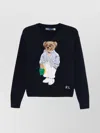 Polo Ralph Lauren Womens Polo Bear Embroidered Wool And Cashmere Jumper Hunter Navy