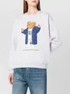 Polo Ralph Lauren Brushed Cotton Blend Sweatshirt With Iconic Polo Bear Print In Gray