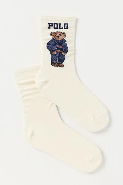 Polo Ralph Lauren Bear Crew Socks In Beige